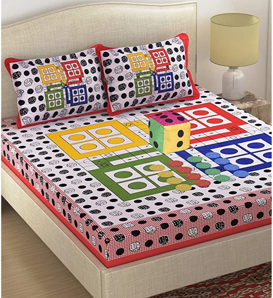 Ludo Print 160 TC Cotton Double Bedsheet with 2 Pillow Covers Etsy