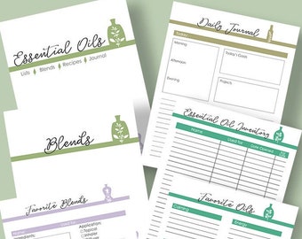 Essential Oils Binder Set - Planner Pages - Planning Pages - Organization - Printable Planner