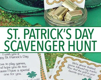 St. Patricks Day Scavenger Hunt for Kids, Pot of Gold Scavenger Hunt, St. Patrick's Day Activity for Kids, Leprechaun Hunt for Kids