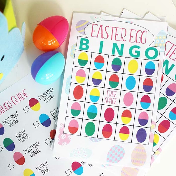 Bingo aux œufs de Pâques - Jeu de fête de Pâques - Bingo de Pâques - Jeu de chasse aux œufs de Pâques - Jeu de Pâques pour les enfants - Activité de Pâques pour les enfants