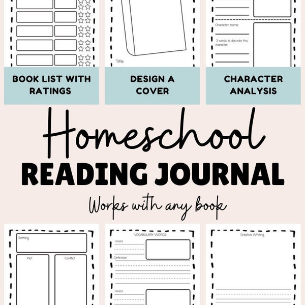 Homeschool Reading Adventure Journal for Literature Studies *Secular* Primary and Elementary Grades