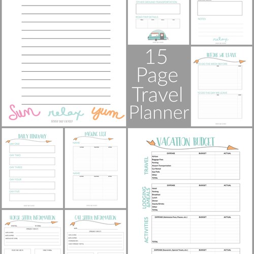 Travel Planner Printable Happy Planner Mini Family Vacation - Etsy