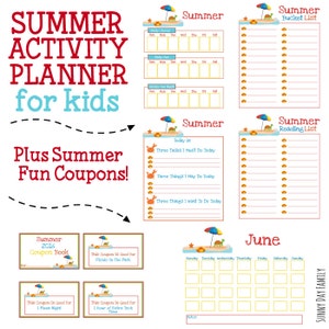 Summer Activity Planner & Summer Fun Coupon Book for Kids image 1