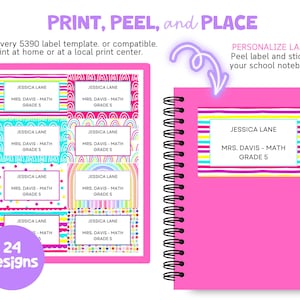 Editable School Notebook Labels: DIY Stickers, Canva Template (digital ...