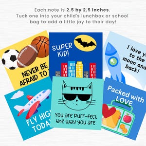Notes sur la boîte à lunch des enfants : affirmations positives, encouragements (téléchargement numérique) image 4