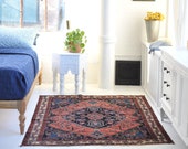 4.8 x 5.9 Fantastic Squarish Tribal Antique Rug Leon