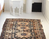 3.9 x 4.8 Incredible Distressed Antique Caucasian Rug Caleb