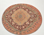 3.5 x 3.6 Vintage Turkish Round Oval Cutie rug Arie