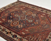 5.4 x 6.5 Charming Nomadic Village Antique Rug Charlie