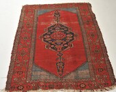 3.8 x 5.4 Bold and Powerful Antique Tribal Rug Roy