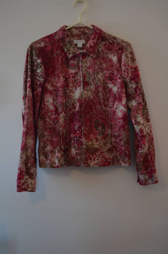 M- Jacket/Jacket corduroy 90' pink/red Pockets/ Zi