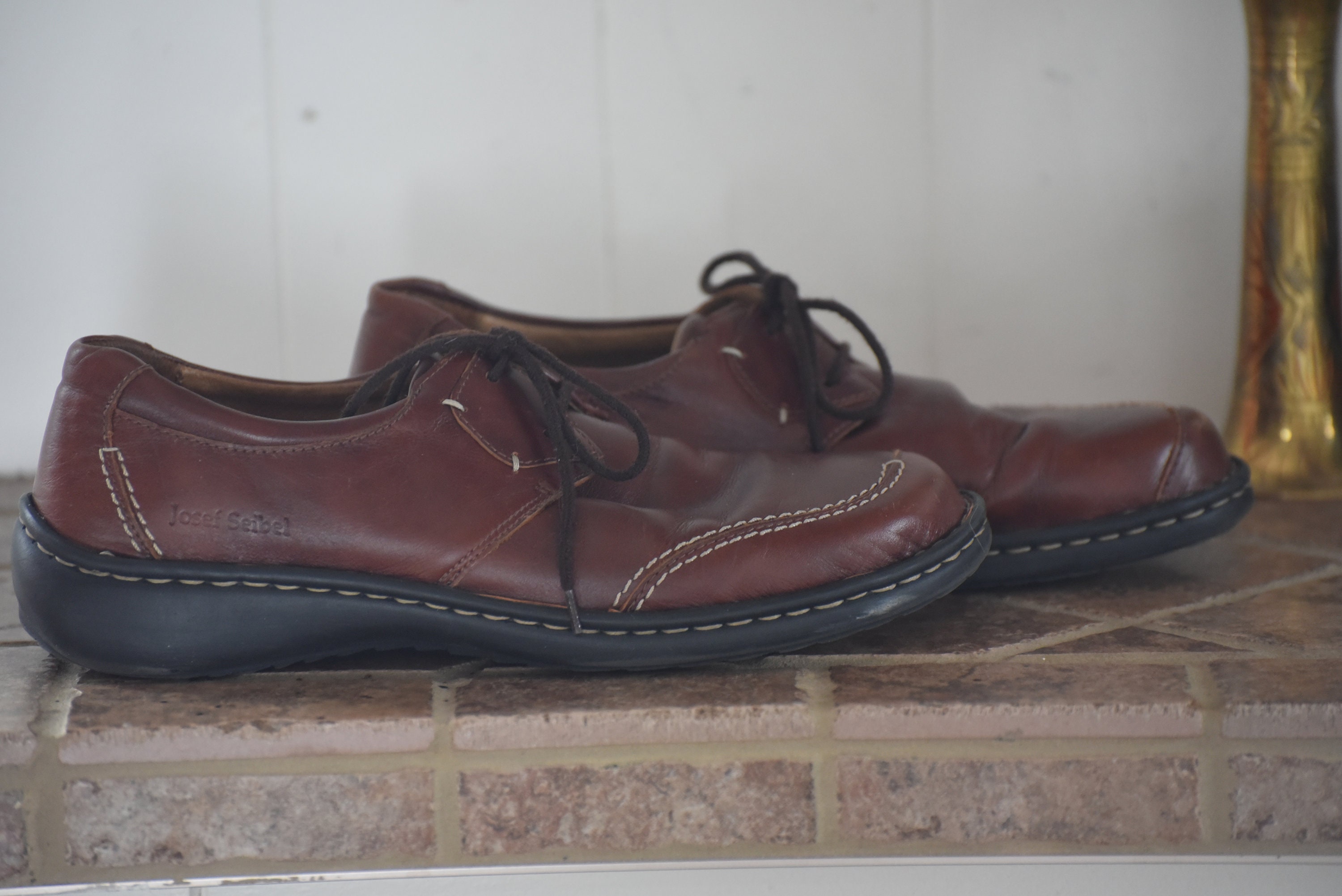 39 Leather Josef Seibel Quality Laced Shoes Brown / Facts in Etsy UK