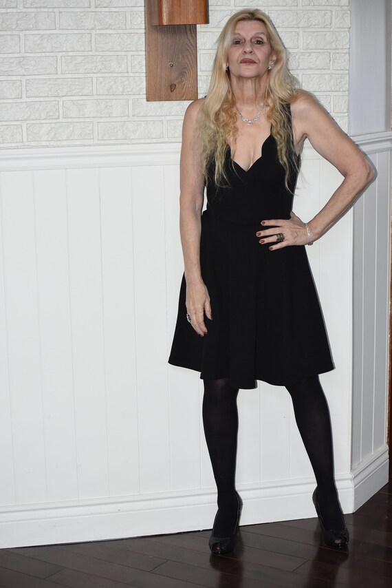 low cut little black dress