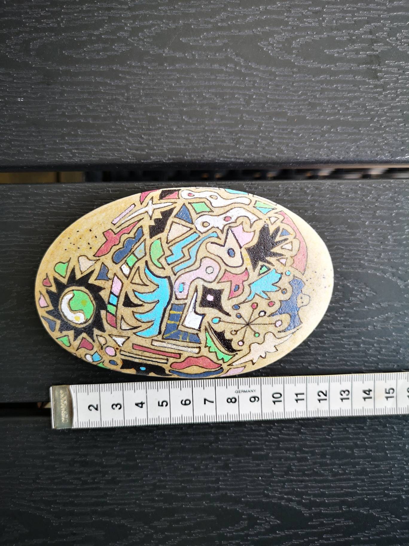 Bemalter Stein. Eigenes Design. Harmonische Farben. Malerei. | Etsy