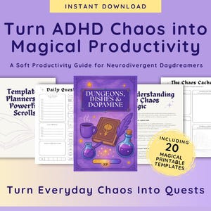 ADHD Planner Printable | Fantasy-Themed Digital To-Do List & Chore Chart | Gamified Productivity Toolkit for Focus + Organisation