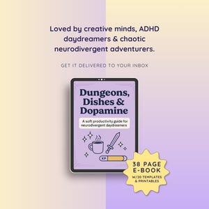 ADHD Planner Printable | Fantasy-Themed Digital To-Do List & Chore Chart | Gamified Productivity Toolkit for Focus + Organisation image 7