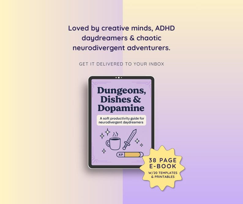 ADHD Planner Printable | Fantasy-Themed Digital To-Do List & Chore Chart | Gamified Productivity Toolkit for Focus + Organisation image 7