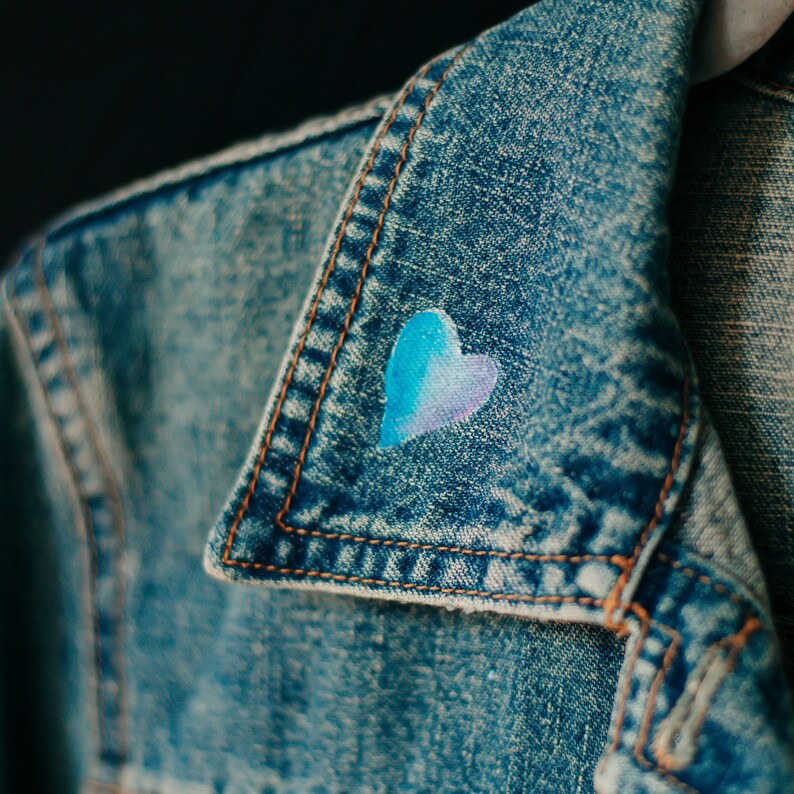 Vintage Hand-Painted Pisces Denim Jacket image 10