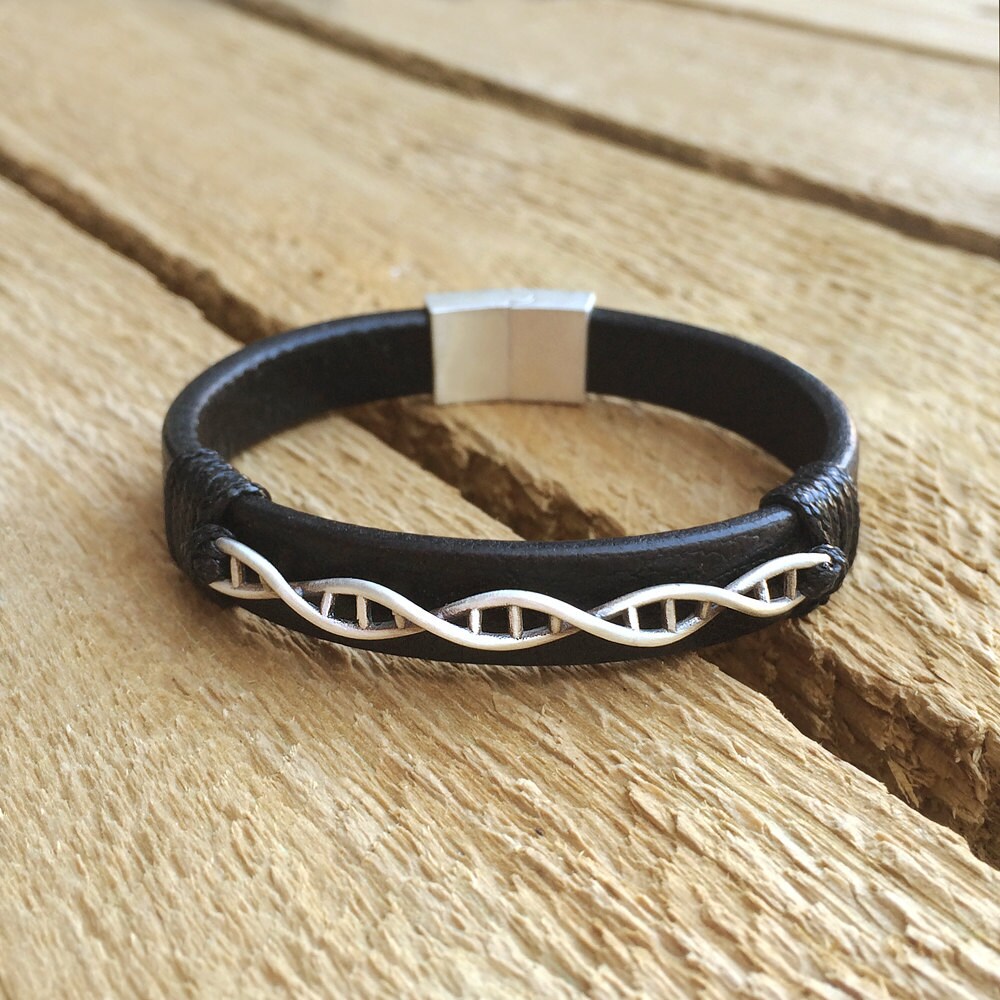 Leather Dna bracelet dna strand bracelet DNA jewelry DNA Etsy