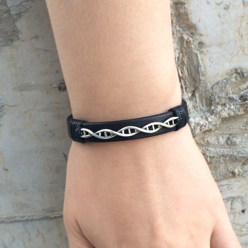 Leather Dna bracelet dna strand bracelet DNA jewelry DNA Etsy
