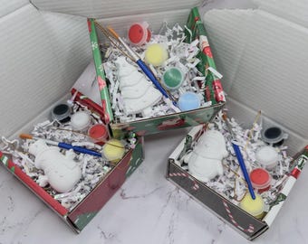Christmas Paint Kit • Stocking Stuffer Craft for Kids • Holiday Party Favor DIY Set