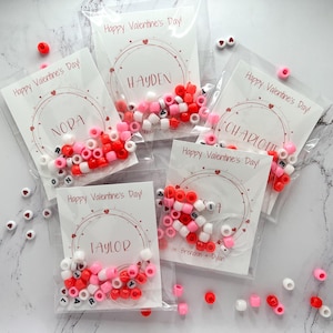 Valentine&#39;s Day Friendship Bracelet Bead Kit DIY | Valentine&#39;s Day Gift, Children&#39;s gift, kid&#39;s birthday favor, party favor