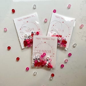 Valentine&#39;s Day Friendship Bracelet Glitter Bead Kit DIY | Valentine&#39;s Day Gift, Children&#39;s gift, kid&#39;s birthday favor, party favor