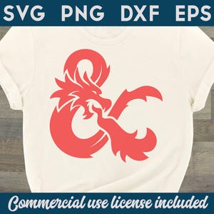 Dragon Logo D20 RPG DnD SVG Cut File Shirt Design Printable Instant Download for Cricut Silhouette Cutter DxF PnG