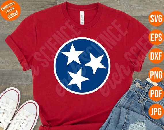 Tennessee Stars Tristar Flag SVG Cut File Vol Titan Shirt - Etsy