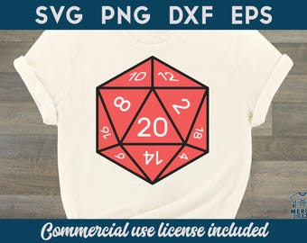 Critical Crit Hit D20 RPG DnD SVG Cut File Shirt Design Printable Instant Download for Cricut Silhouette Cutter DxF PnG