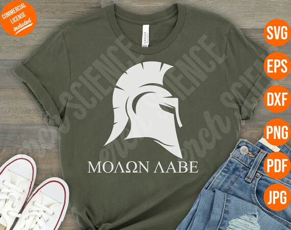 Molon Labe Spartan Helmet SVG Cut File Shirt Design Printable Etsy Canada