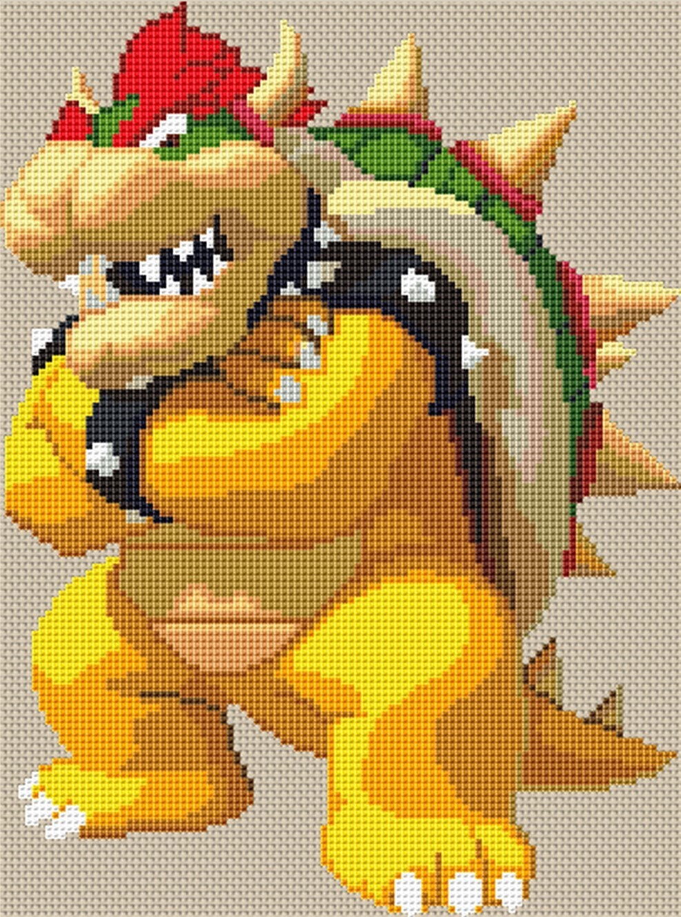 BOWSER Cross Stitch Pattern PDF, Cute Embroidery Nursery Decor, Game ...