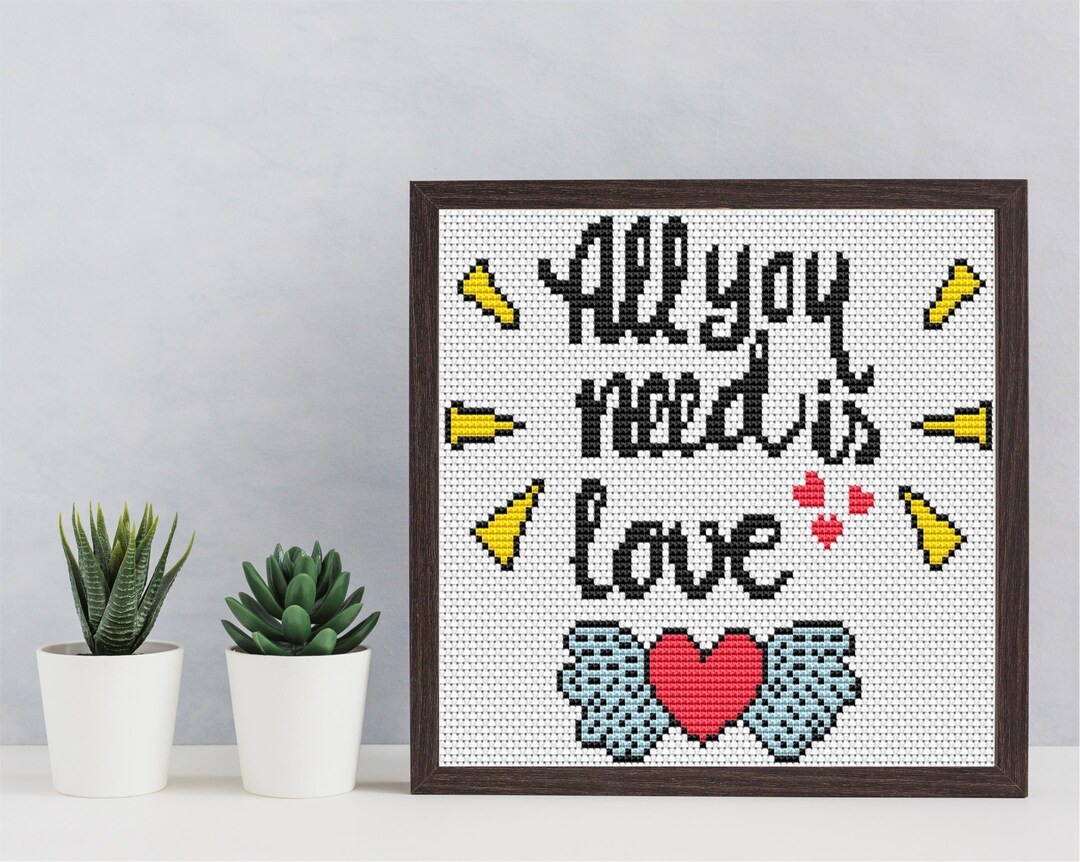 All You Need is LOVE Cross Stitch Pattern PDF Modern Etsy