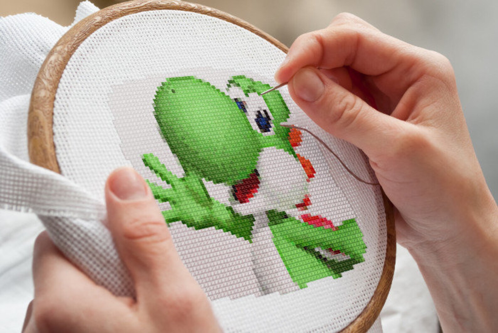 YOSHI Cross Stitch Pattern PDF Cute Embroidery Nursery Decor Etsy