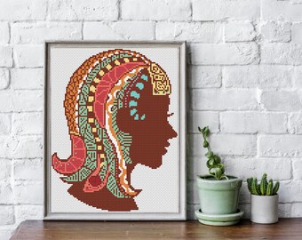 VIRGO ZODIAC Cross Stitch Pattern PDF, Modern Embroidery Wall Decor, Girl Horoscope Astrology Counted Cross Stitch Chart, Instant Download