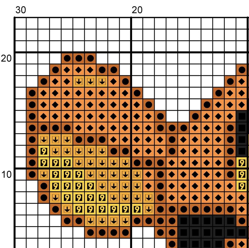 TIGGER EMOJI Easy Cross Stitch Pattern PDF Cute Nursery - Etsy