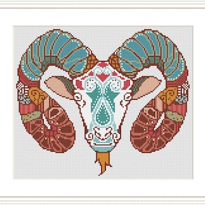 ARIES ZODIAC Cross Stitch Pattern PDF Animal Embroidery - Etsy