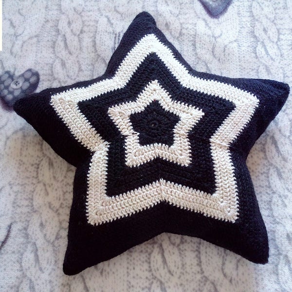 STAR PILLOW Crochet Pattern and Tutorial, Star Cushion Pattern, Picture Tutorial, Yarn Pillow Crochet Pattern, PDF file, Instant Download