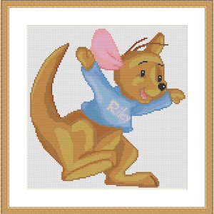 ROO Cross Stitch Pattern PDF, Cute Embroidery Chart, Nursery Wall Decor, Young Kangaroo Funny Counted Cross Stitch Chart, Instant Download