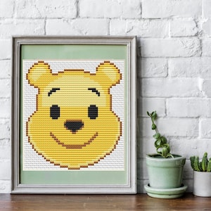 WINNIE The Pooh EMOJI Easy Cross Stitch Pattern PDF, Cute Nursery Decor, Winnie The Pooh Tiger Counted Cross Stitch Chart, Instant Download