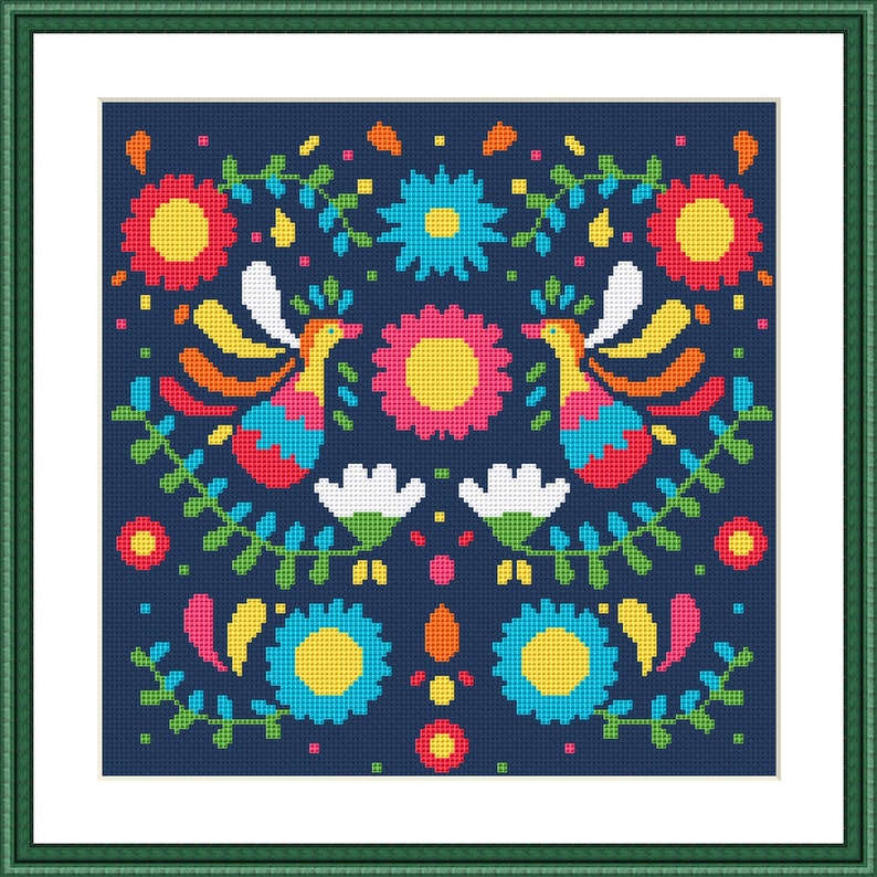 MEXICAN DESIGN Cross Stitch Pattern Pdf Modern Wall Decor | Etsy