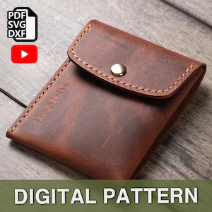 Art.Freedom Leather Wallet Vol.02, Kleine Geldbörse, Papiergeldbörse, PDF DXF SVG Muster, Leathercraft mit Video Tutorial, Vorlage