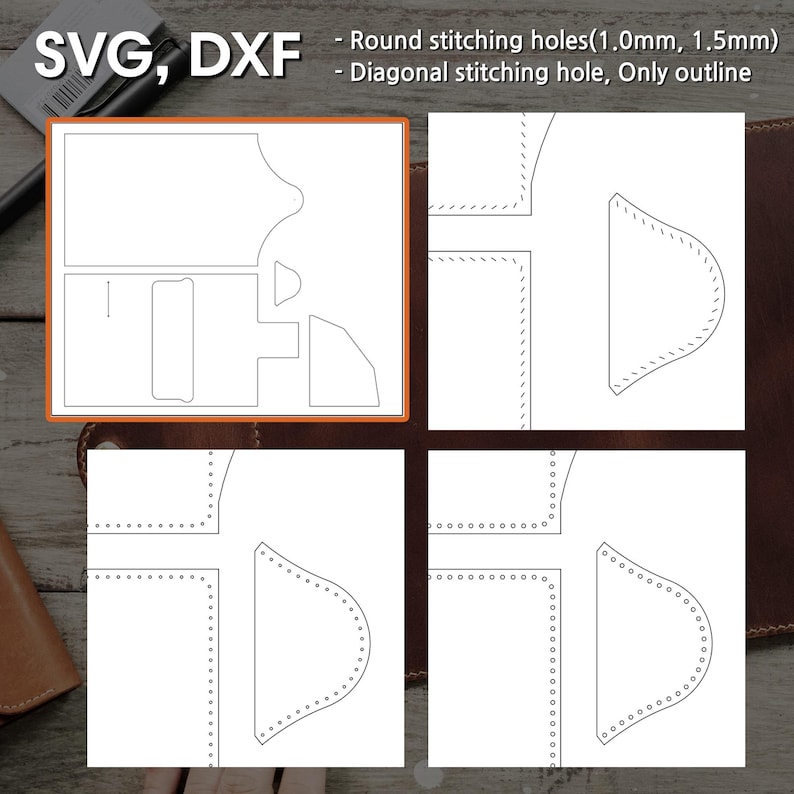 A5 Leather Notebook Cover Pattern: PDF, SVG, DXF (Video Tutorial) image 4