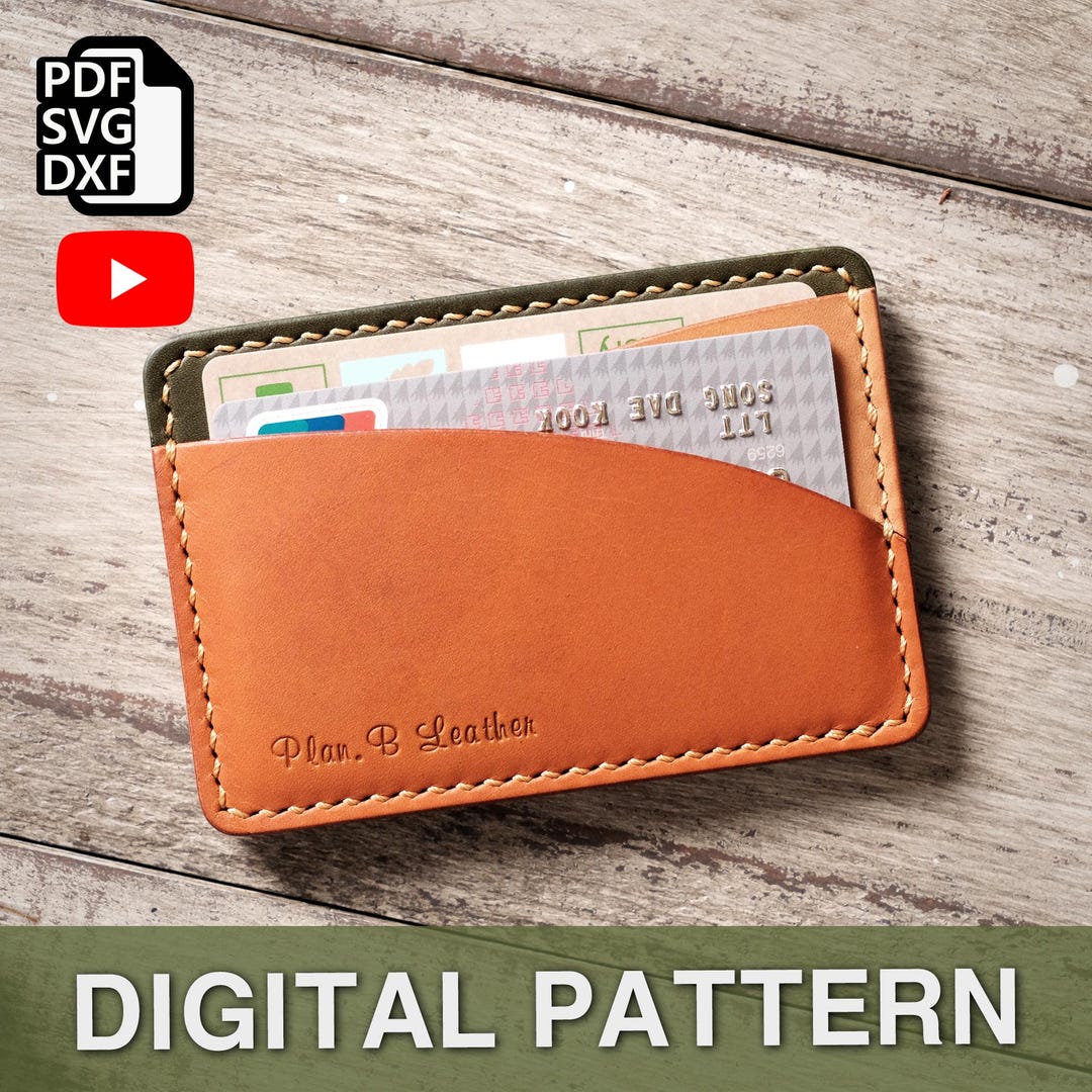 Leather Card Wallet Pattern: PDF, SVG, DXF Template With Video - Etsy