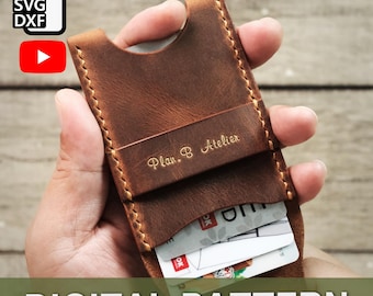 Leather Card Holder Pattern: Pop-up Card Case (PDF, SVG, DXF)