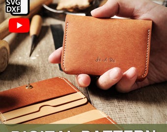 Bi-fold Card Wallet Pattern: 6-Pocket Leathercraft (PDF, SVG, DXF)
