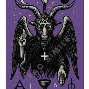 Baphomet art print  - gothic, occulto, mistero, esoteric, dark aesthetic