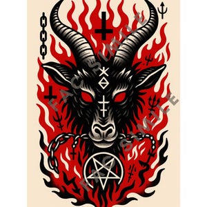 Baphomet art print  - gothic, occulto, mistero, esoteric, dark aesthetic