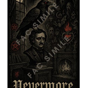 Nevermore – Edgar Allan Poe & The Raven Printart print - gothic, occulto, mistero, esoteric, dark aesthetic