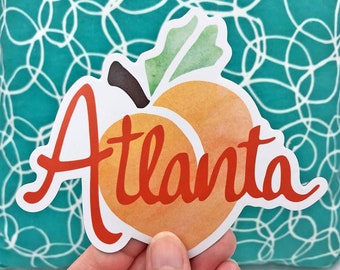 Atlanta Peach Magnet, Atlanta Magnet, Vinyl Magnet, Georgia Peach, Locker Magnet, Car Magnet, Fridge, Housewarming Gift, Stocking Stuffer